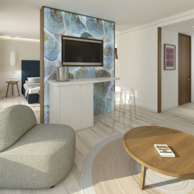 Suite tipo. Render 3D del proyecto.