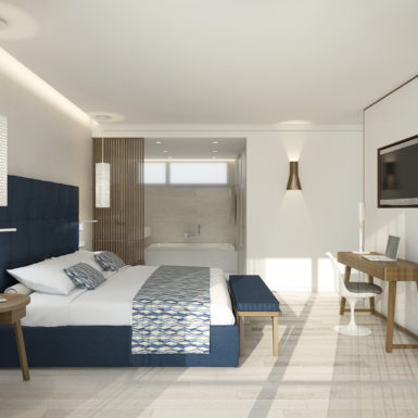 Suite tipo. Render 3D del proyecto.