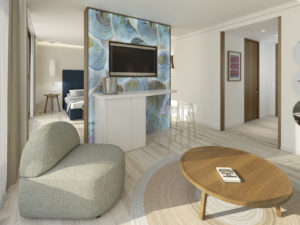 Suite tipo. Render 3D del proyecto.